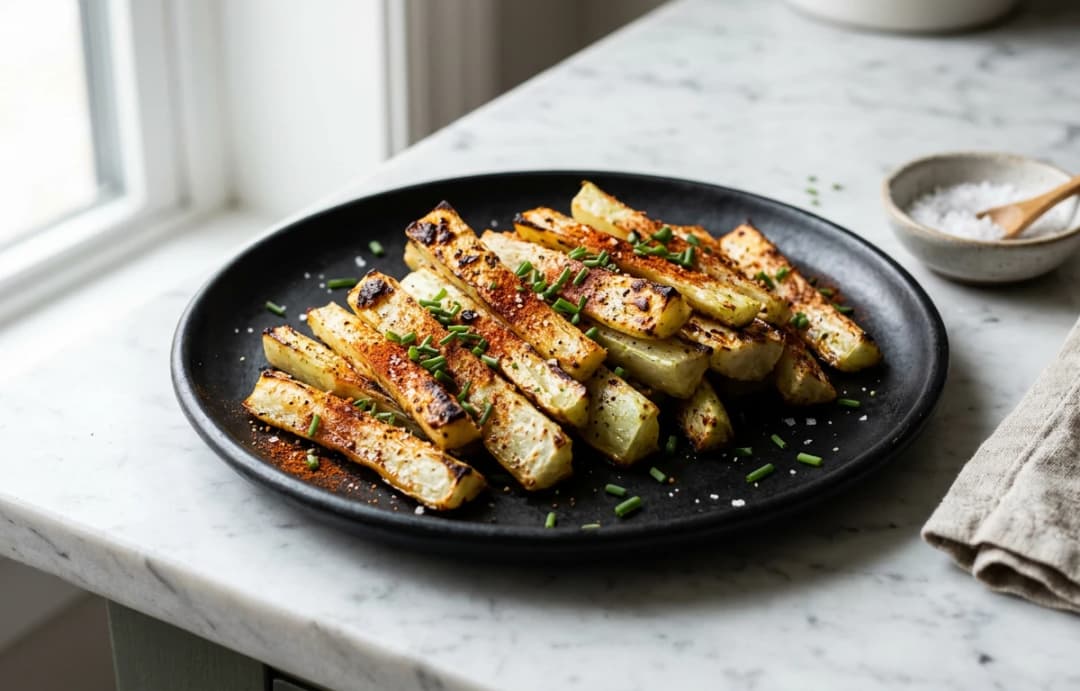 Simple Roasted Kohlrabi Sticks