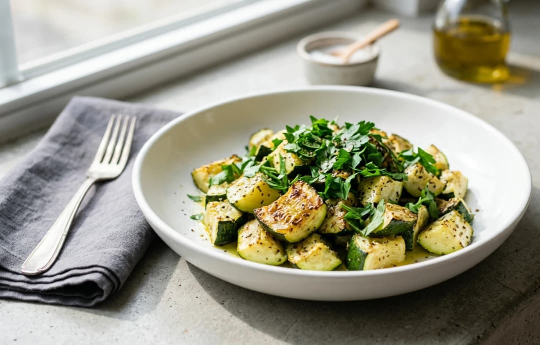 Simple Roasted Zucchini with Herbs