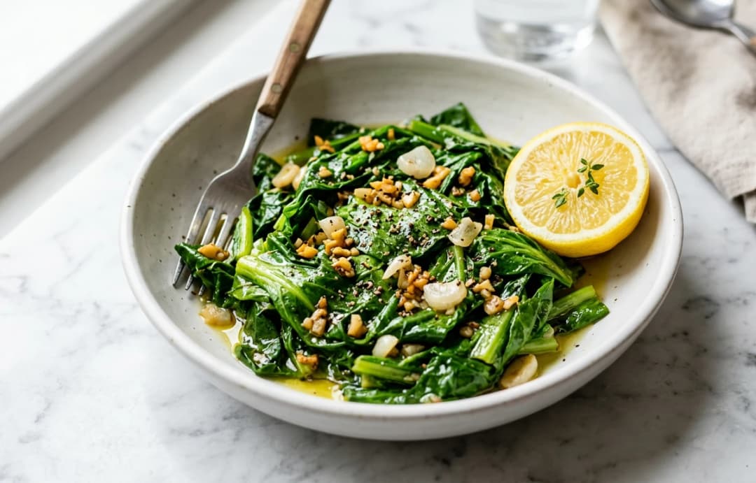 Simple Sautéed Mustard Greens with Garlic