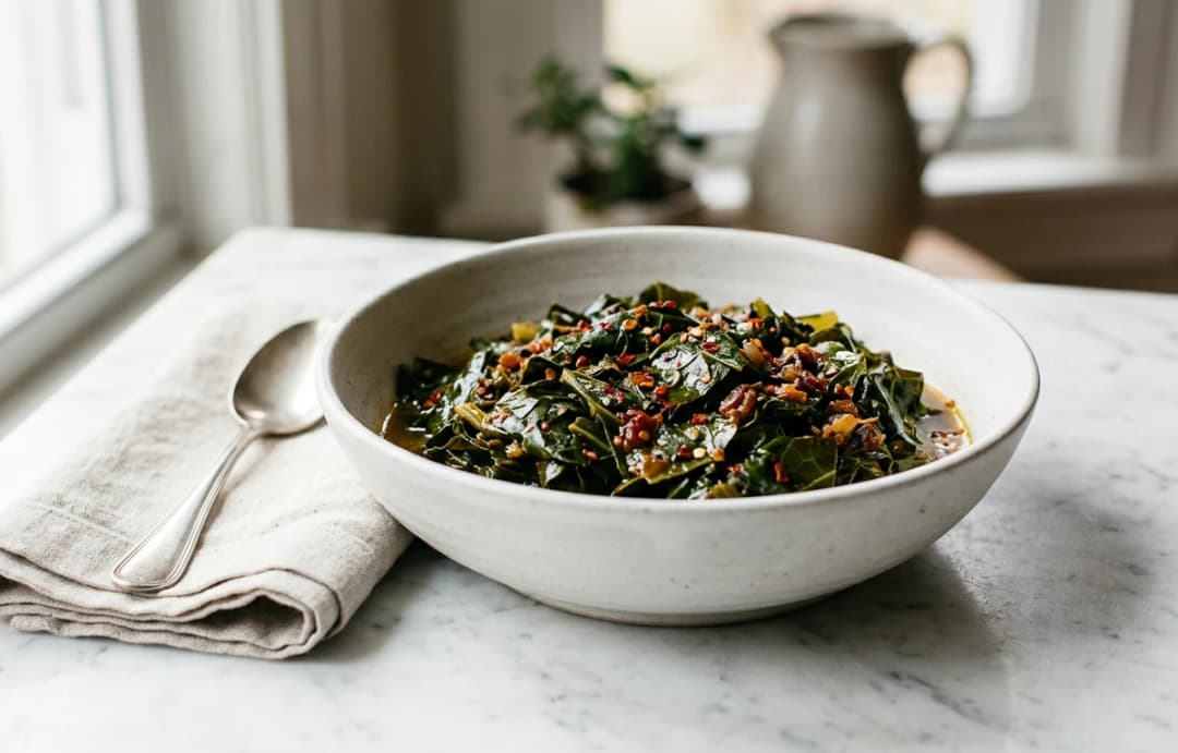 Simple Smoky Braised Collards