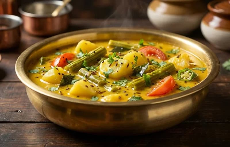 Taryal Jhinga, Sindhi Kadhi and Steamed Basmati Rice - Recipe 2