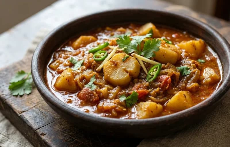 Singhare Ji Bhaji with Phulka - Recipe 1