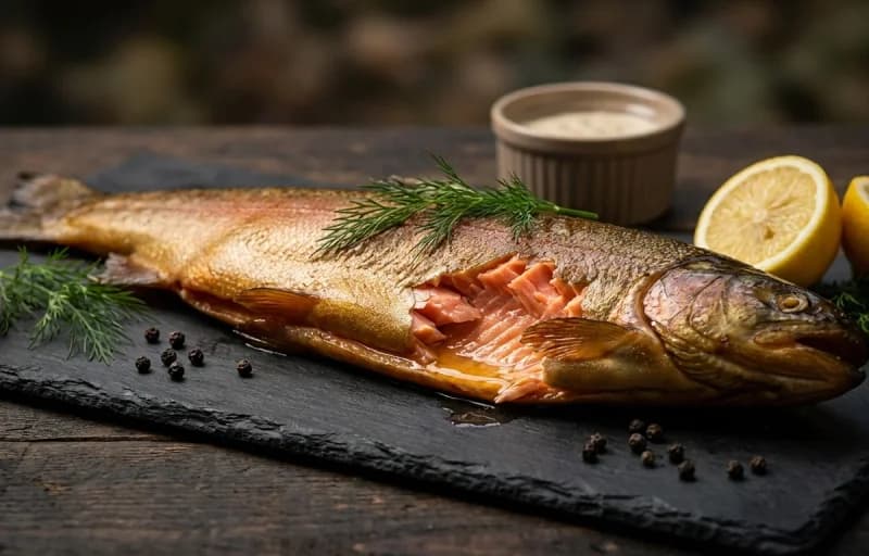 Smoked Trout, Potato Pancakes and Cinnamon Applesauce - Recipe 1
