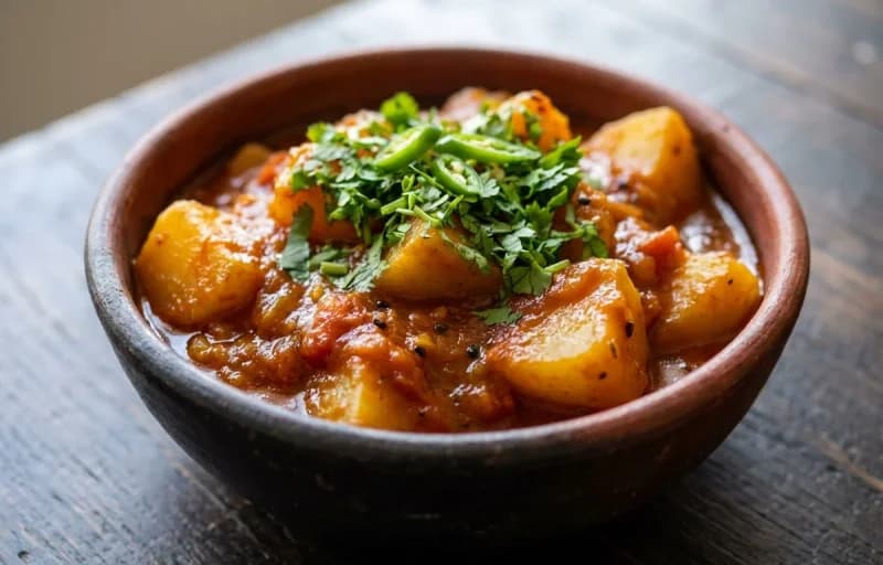 Steamed Basmati Rice, Sofita aru Alu'r Torkari and Mati Mahor Dal - Recipe 2