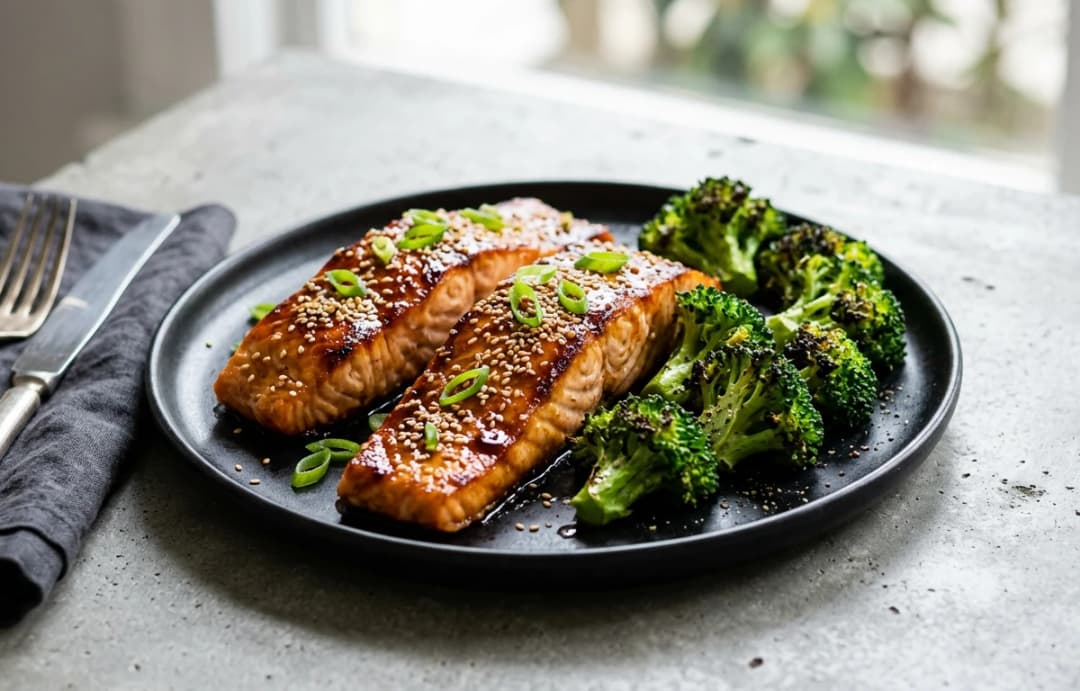 Soy-Glazed Salmon with Roasted Broccoli