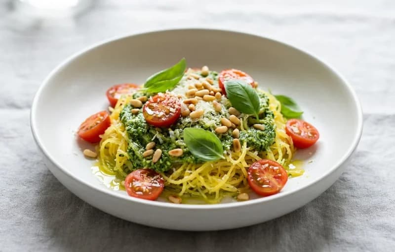 Spaghetti Squash with Pesto with Grilled Chicken Breast - Recipe 1