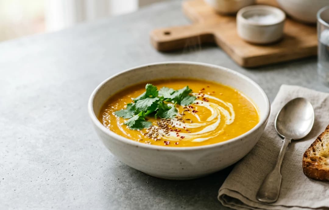 Spiced Carrot & Lentil Soup