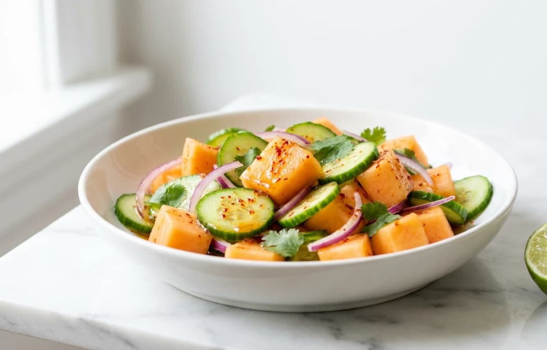 Spicy Cantaloupe & Cucumber Salad
