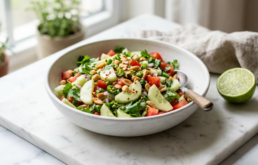 Spicy Peanut & Cucumber Salad