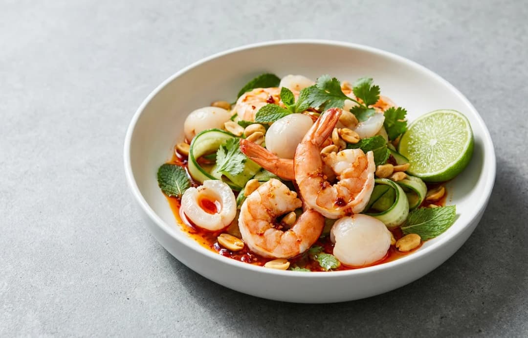 Spicy Prawn & Litchi Salad