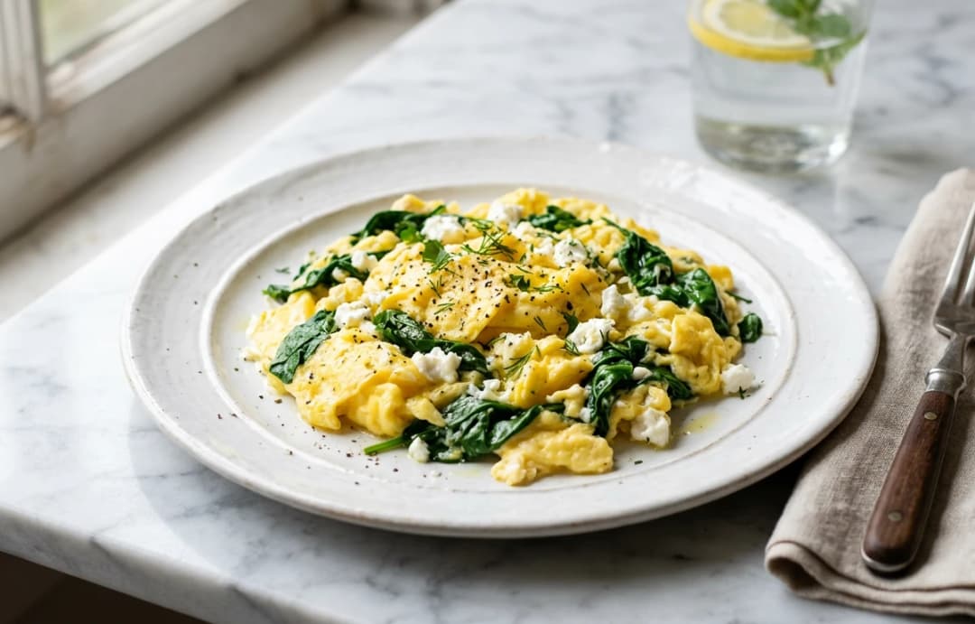 Spinach & Feta Egg Scramble