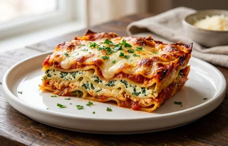 Spinach and Ricotta Lasagna with Side Salad - Recipe 1