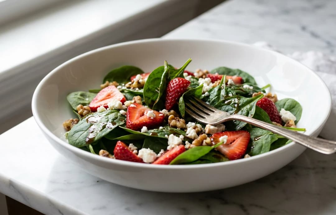 Spinach Salad with Strawberries & Feta