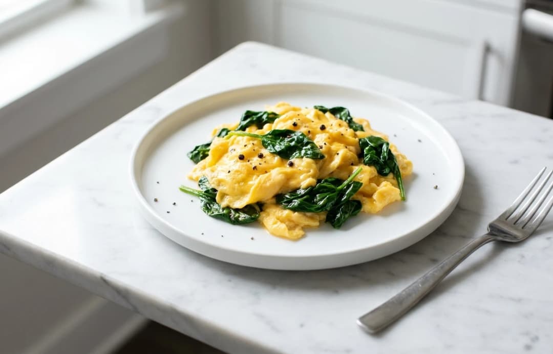 Spinach Scrambled Eggs