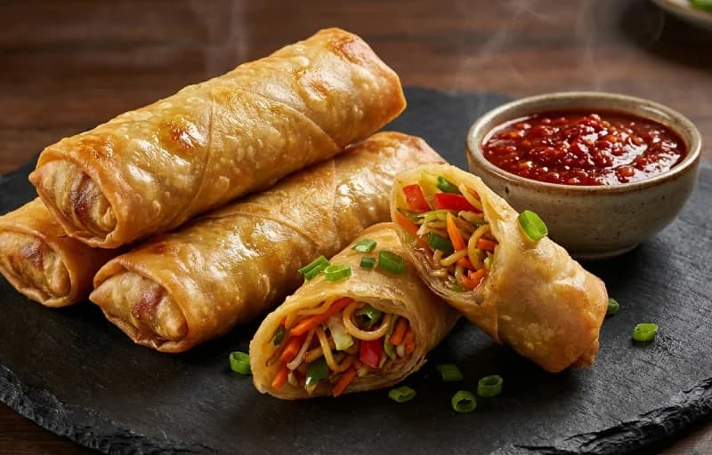 Spring Roll with Egg Fried Rice - Recipe 1