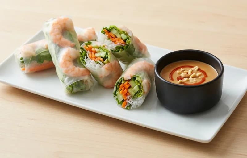 Spring Rolls with Peanut Sauce