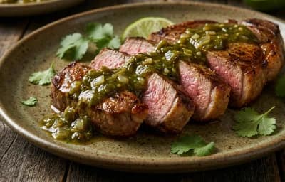 Steak with Green Chile Sauce