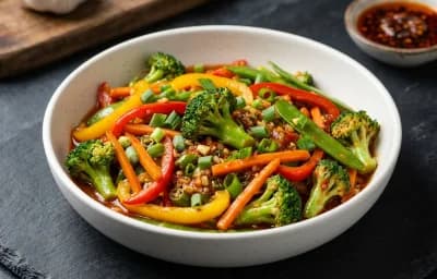 Stir Fried Vegetables in Schezwan Sauce