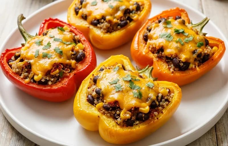 Stuffed Bell Peppers with Quinoa with Side Salad - Recipe 1
