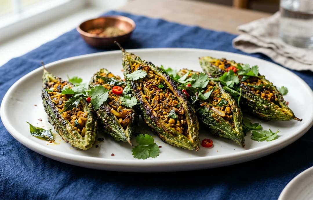 Stuffed Bitter Gourd (Bharwa Karela)