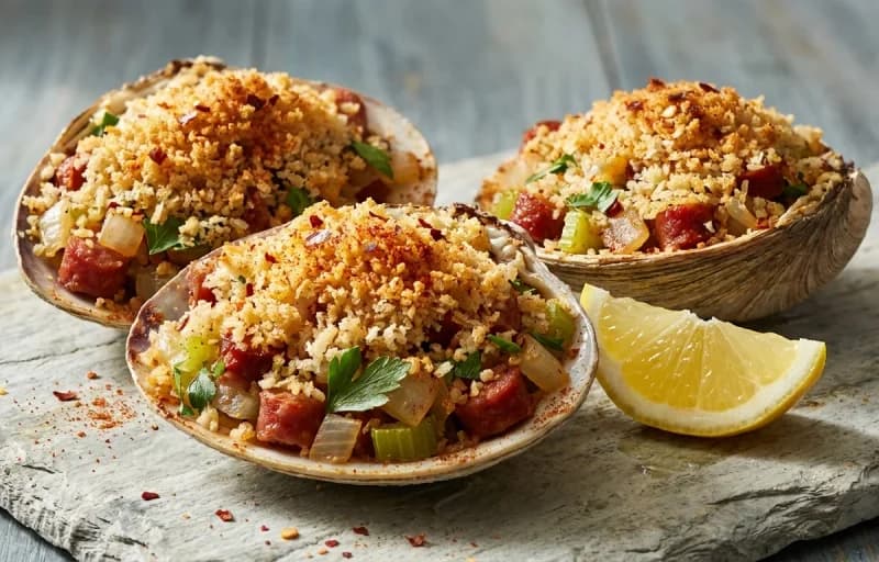 Stuffed Quahogs with Lemon Wedges - Recipe 1