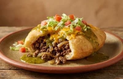 Stuffed Sopapilla with Green Chile