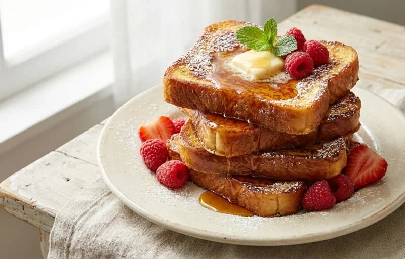 Sweet Bread French Toast, Coconut Syrup and Sliced Pineapple - Recipe 1
