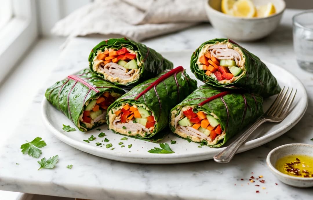 Swiss Chard Turkey Wraps