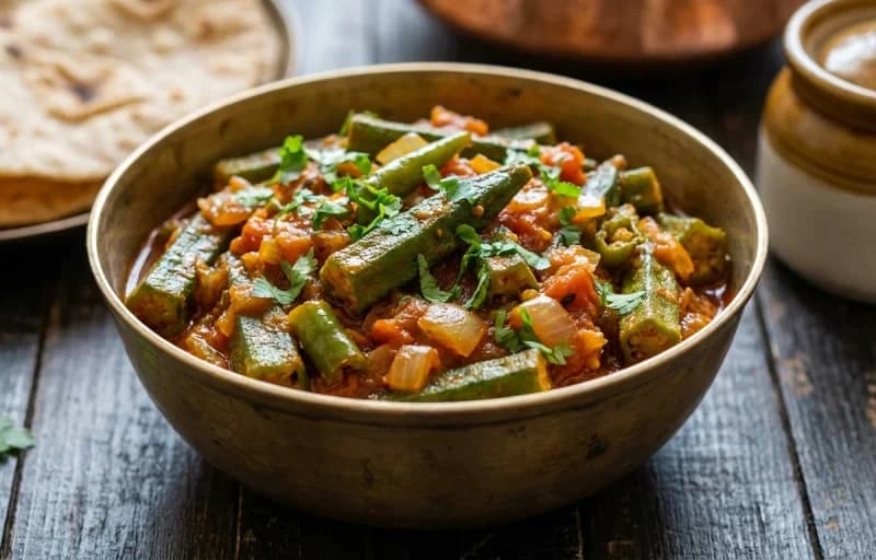 Tamatey mein Bheeda with Ladi Pav - Recipe 1