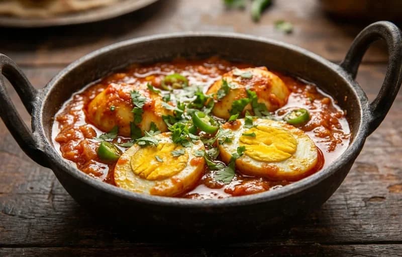 Tamoto Mein Anda, Steamed Basmati Rice and Roasted Papad - Recipe 1