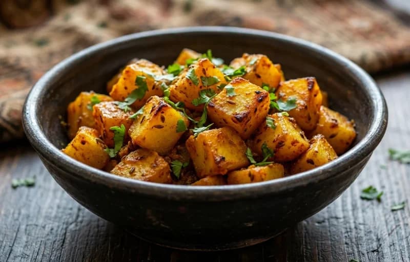 Tariyal Patata, Masala Omelette and Ladi Pav - Recipe 1