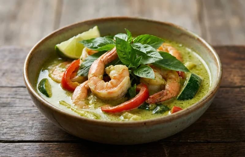 Thai Green Curry with Shrimp with Jasmine Rice - Recipe 1