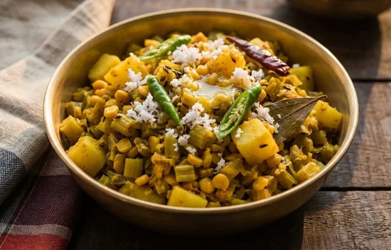 Thorer Ghonto, Steamed Basmati Rice and Motor Dal - Recipe 1