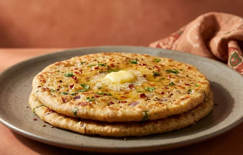 Marwari Anda Ghotala, Tikkar Roti and Coriander Mint Chutney - Recipe 2