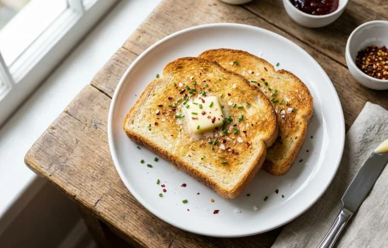 Toasted White Bread with Fruit Jam