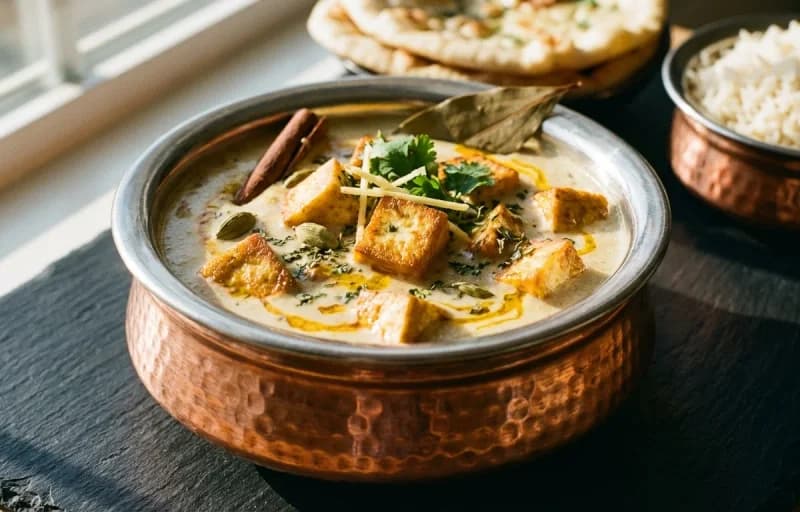 Tofu Korma with Saffron Sheermal - Recipe 1