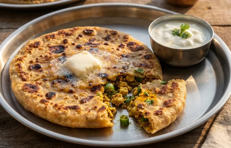 Tofu Paratha with Mint Chutney - Recipe 1