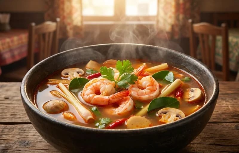 Tom Yum Soup with Vegetable Spring Rolls - Recipe 1