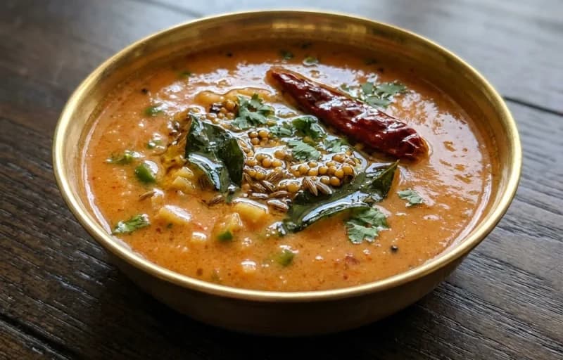 Masala Khichdi, Tomato Kadhi and Roasted Papad - Recipe 2