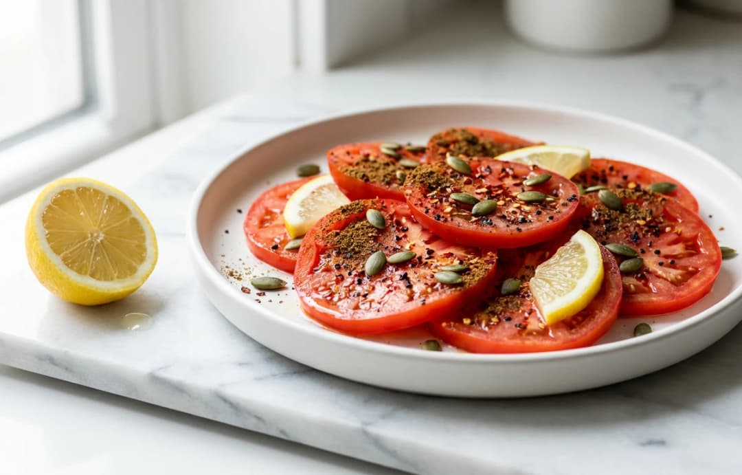 Tomato Slices with Lemon