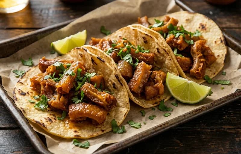 Tripas Tacos, Roasted Salsa Verde and Onion Cilantro Taco Topping - Recipe 1