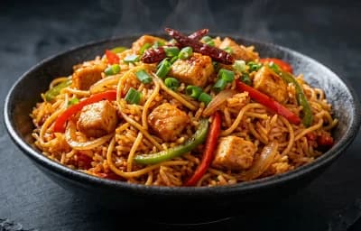 Triple Schezwan Chicken Fried Rice