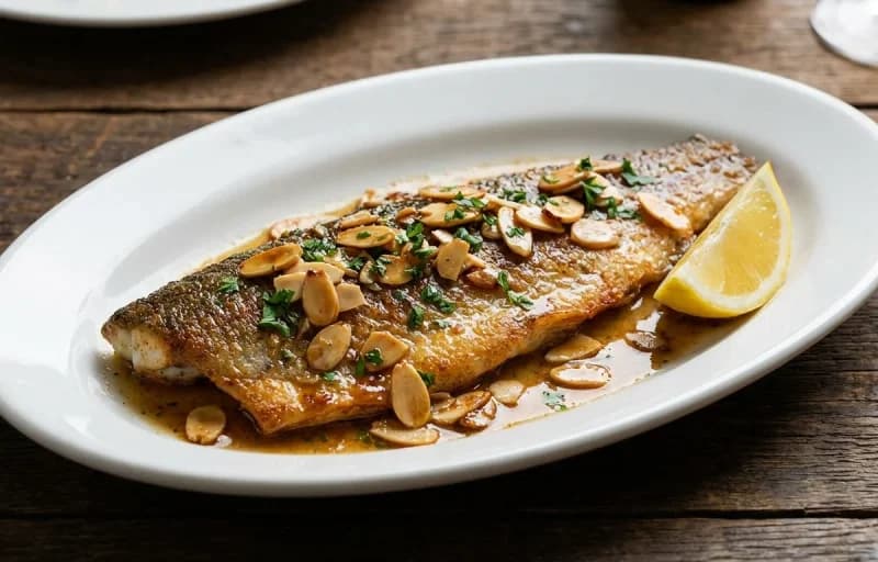 Trout Almondine, Sauteed Green Beans with Bacon and Lemon Rice - Recipe 1