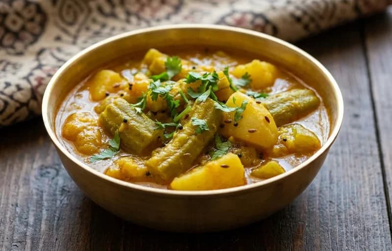 Turi Patata Nu Shaak, Phulka and Dahi - Recipe 1