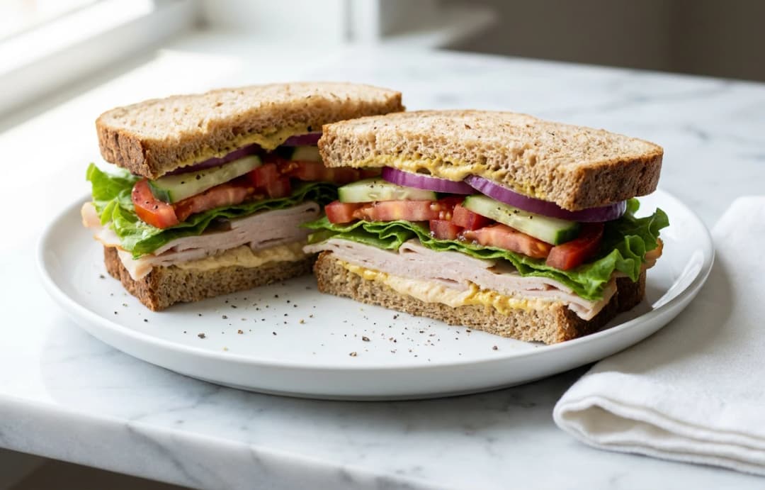 Turkey, Hummus & Veggie Sandwich