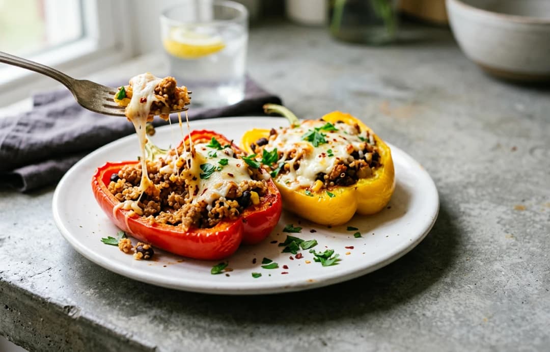 Turkey & Quinoa Stuffed Peppers