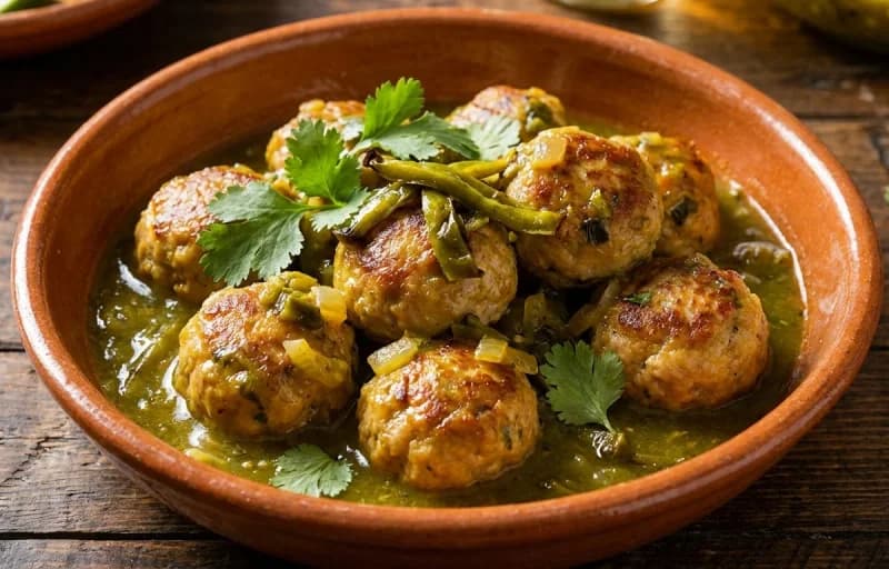 Turkey Meatballs in Green Chile Sauce, Spaghetti and Meatballs and Parmesan Crisps - Recipe 1