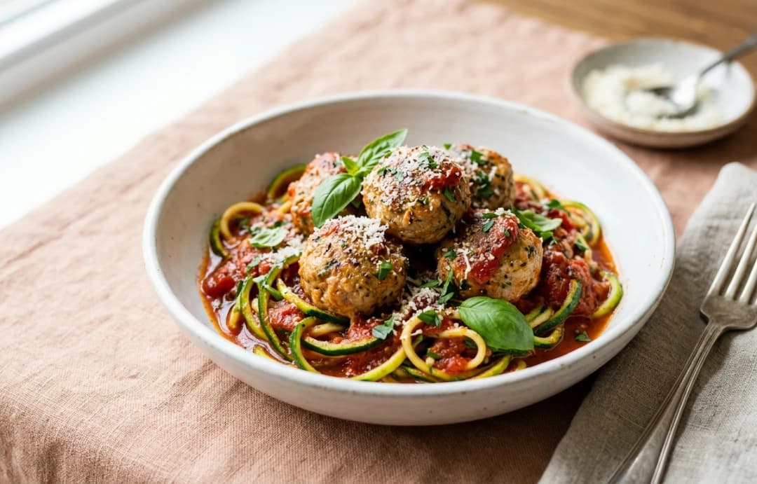 Turkey Meatballs with Zucchini Noodles