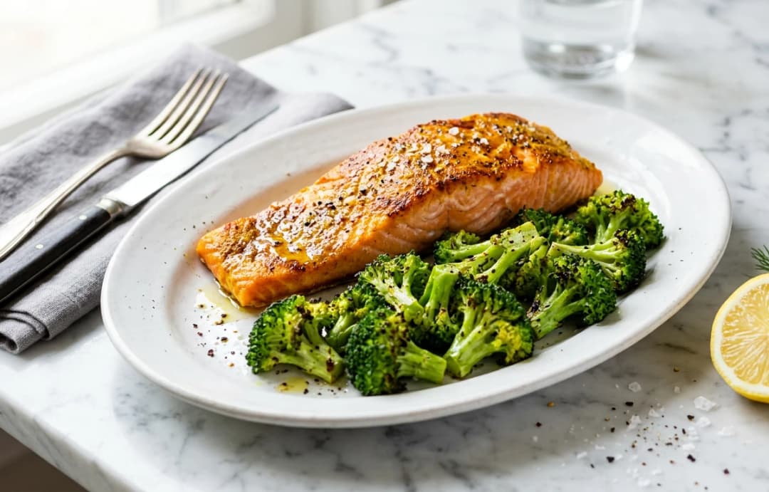 Turmeric-Ginger Salmon with Roasted Broccoli