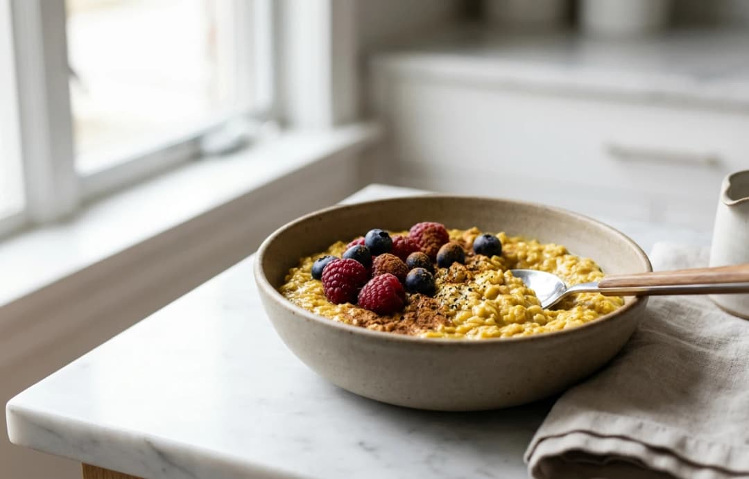 Turmeric Oats with Berries